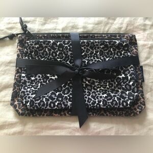 Set of J. Crew Leopard Print Cosmetic Bags (NWOT)